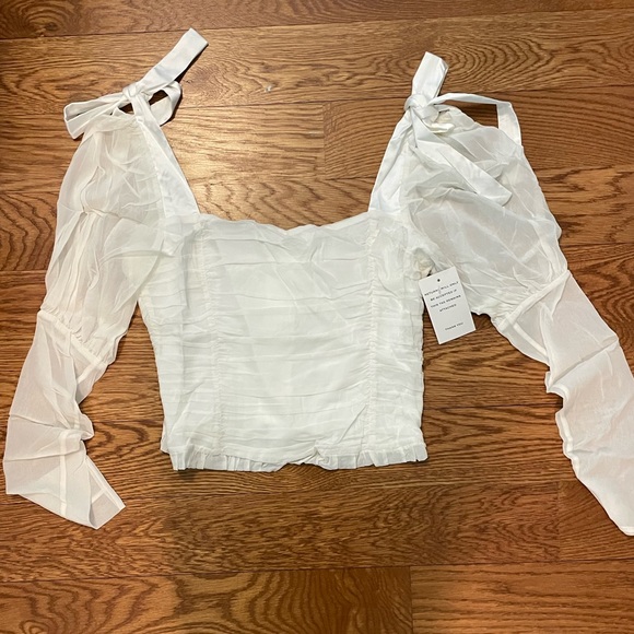 For Love and Lemons white cropped LS -M & L NWT - Picture 2 of 4